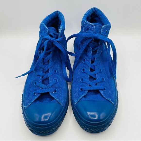Converse Chuck Taylor All Stars Blue Canvas Hi-Top Sneakers - Picture 1 of 6